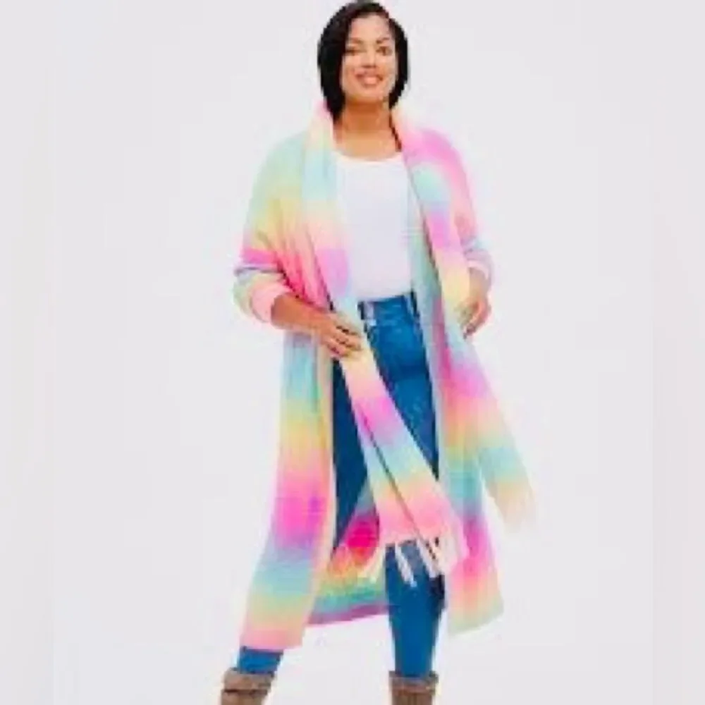 NWT Torrid Rainbow Brite Ombre Large Scarf